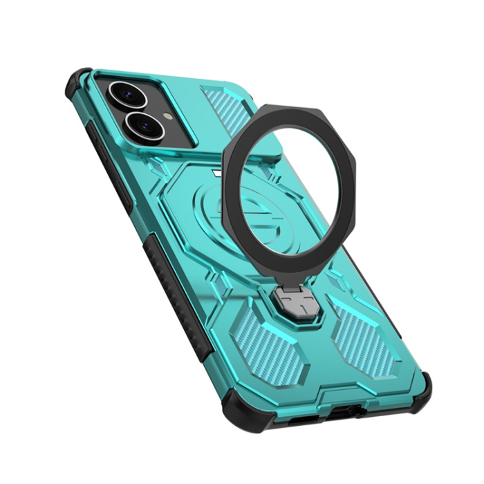 A-One Brand - Galaxy S26 Edge Mobilskal Rotating Metal Kickstand - Babyblå