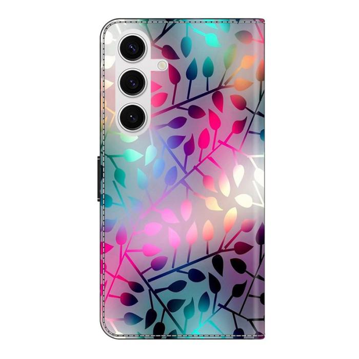 OEM - Samsung Galaxy S26 Plånboksfodral Magnetlås 3D Mönster Konstläder - Lönnblad