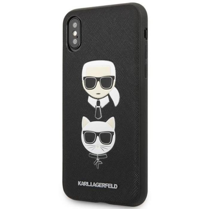 KARL LAGERFELD - Karl Lagerfeld iPhone XS Max Skal Saffiano Ikonik Karl & Choupette Head