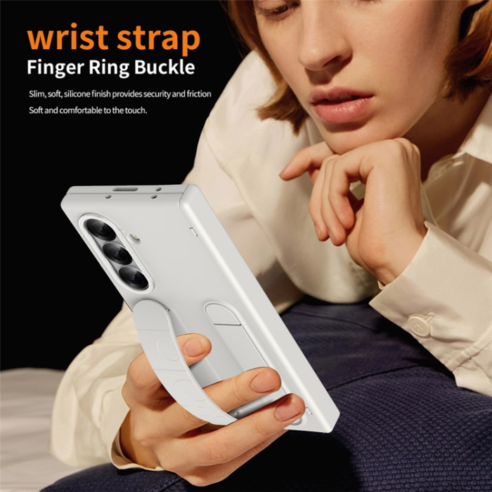 A-One Brand - Galaxy Z Fold 7 Mobilskal Kickstand Armband - Vit