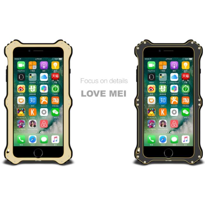 UTGATT5 - LOVE MEI MK2 Rugged Skal till Apple iPhone 7 Plus - Gold