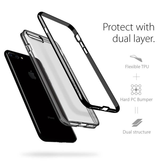 UTGATT5 - SPIGEN Neo Hybrid Crystal Skal till Apple iPhone 7 Plus - Jet Black