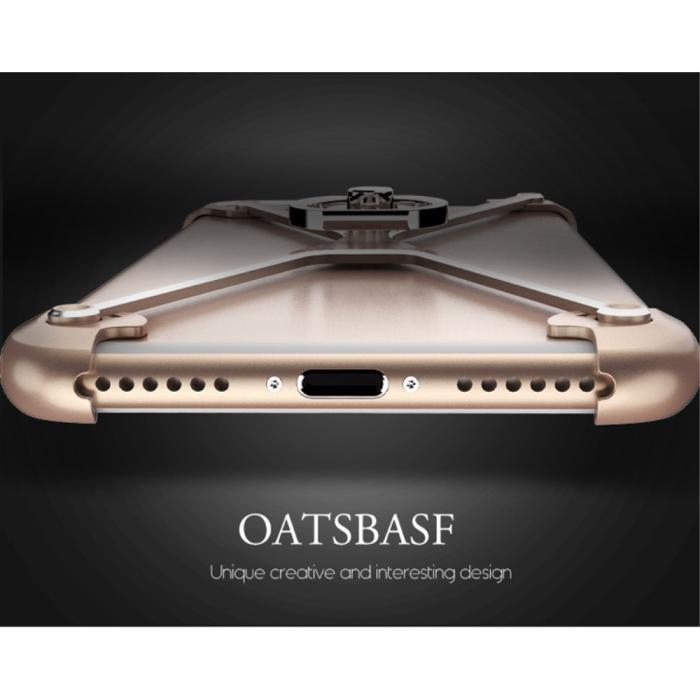UTGATT5 - OATSBASF X Metal Bumper Skal till iPhone 7 Plus - Svart
