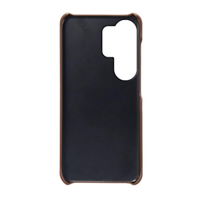 OEM - Mobilskal till Samsung Galaxy S26 Ultra Dubbelkortplats PU Läder + Hård PC Brun
