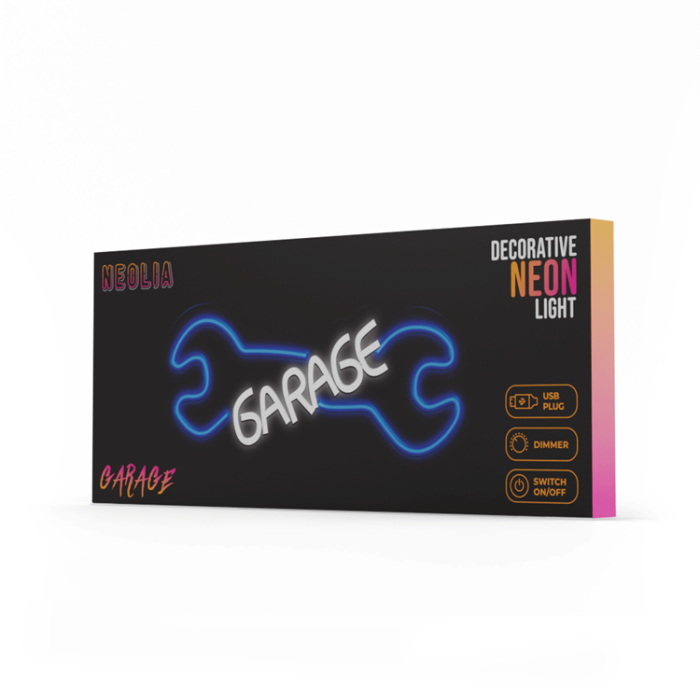Neolia - Neolia LED Neon PLEXI GARAGE NNE22 - Blå/Vit