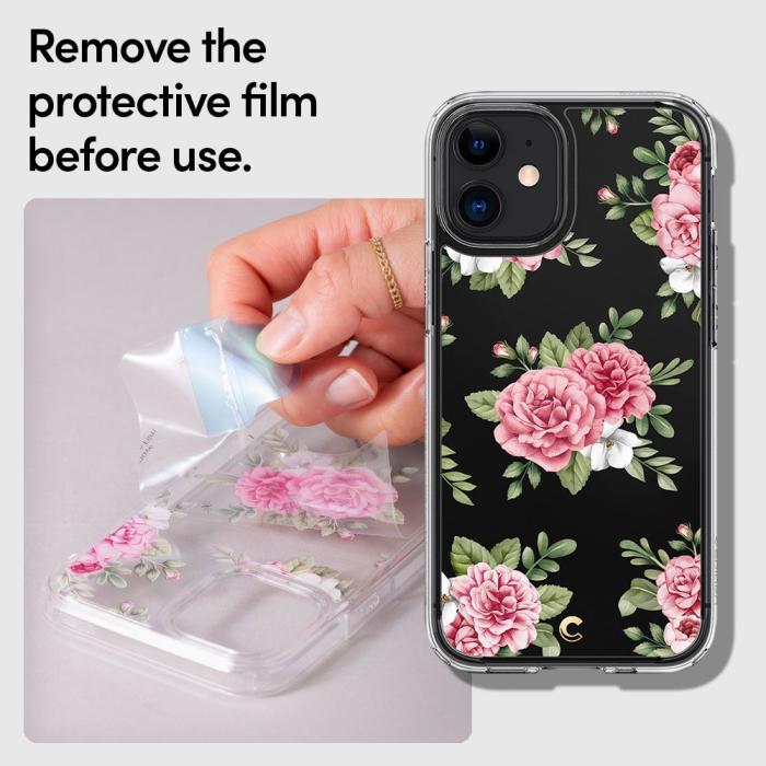Spigen - SPIGEN Cyrill Cecile Skal iPhone 12 Mini - Pink Floral