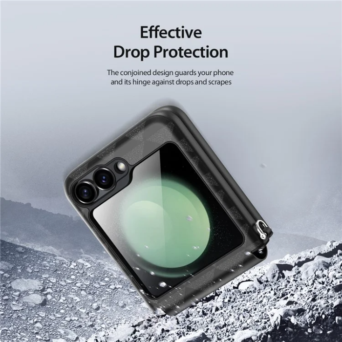 Dux Ducis - Dux Ducis Galaxy Z Flip 6 Mobilskal Fitt Rhombus Läder - Svart