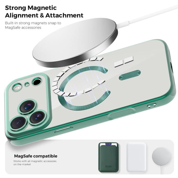 A-One Brand - iPhone 17 Pro Max Mobilskal MagSafe Korthållare TPU + PC