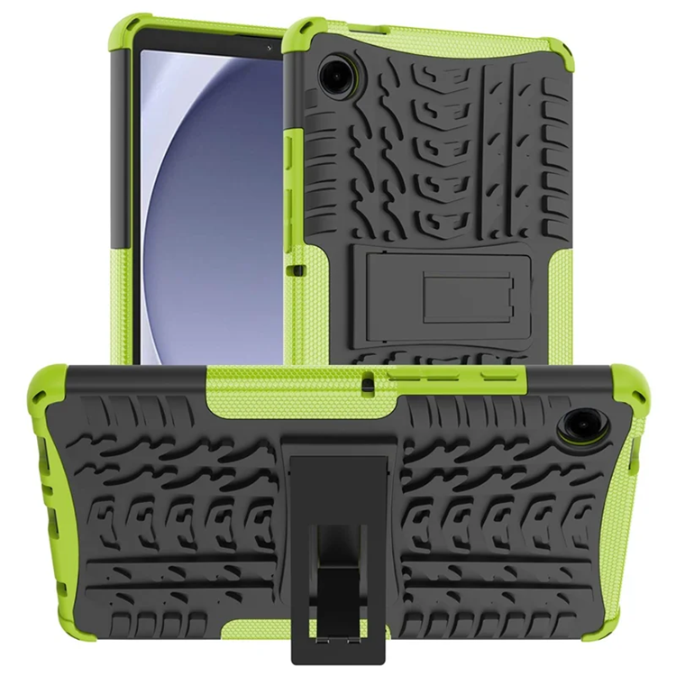 Galaxy Tab A9 Mobilskal Kickstand Tire Texture - Grön (Grön) | 2353 | AlltMobil