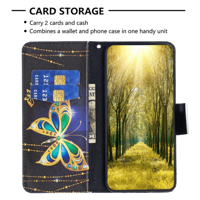 Taltech - iPhone 15 Plus Plånboksfodral - Smycken Fjäril