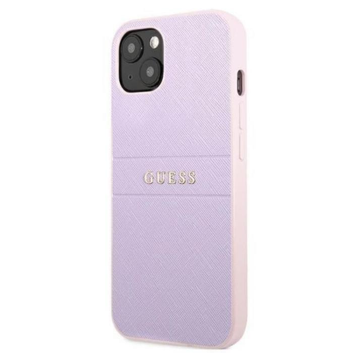 Guess - Guess iPhone 13 mini Skal Saffiano Hot Stamp & Metal Logo - Lila