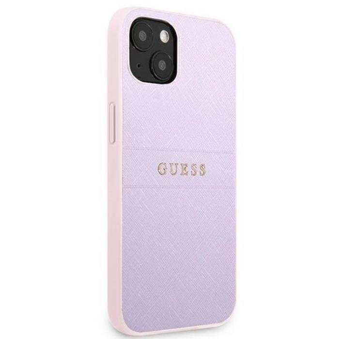 Guess - Guess iPhone 13 mini Skal Saffiano Hot Stamp & Metal Logo - Lila