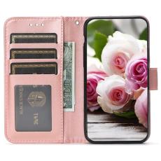 OEM - Samsung Galaxy A37 Pl&aring;nboksfodral Konstl&auml;der St&auml;ll Impr&auml;ntad Ros - Ros&eacute;guld