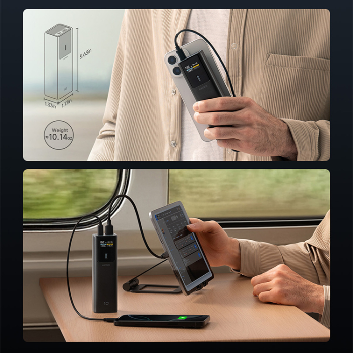 Cuktech - Cuktech Powerbank 10000 mAh 150W USB-C USB-A - Svart