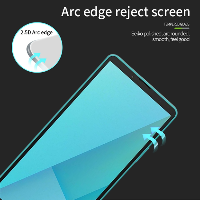 Mofi - Mofi Sony Xperia 10 VII Härdat Glas Skärmskydd Full Glue - Svart