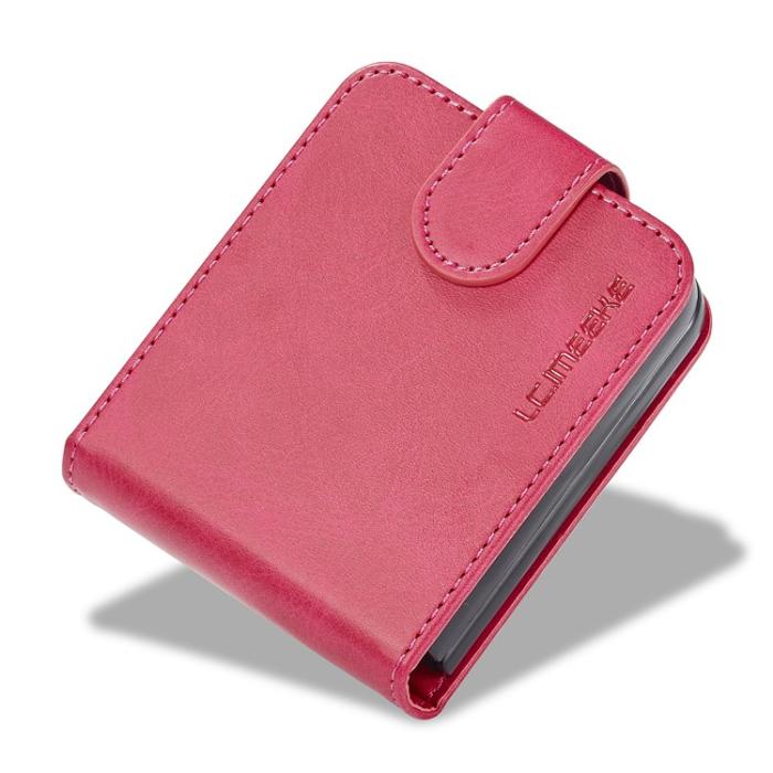 LC.imeeke - LC.IMEEKE Galaxy Z Flip 5 Mobilskal Korthållare Calf - Magenta