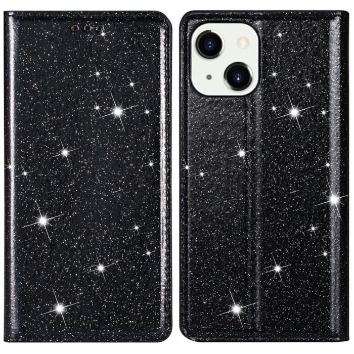 OEM - Glittrande Plånboksfodral iPhone 13 - Svart