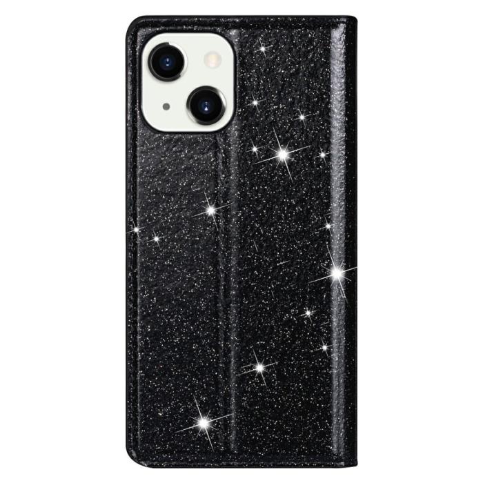 OEM - Glittrande Plånboksfodral iPhone 13 - Svart