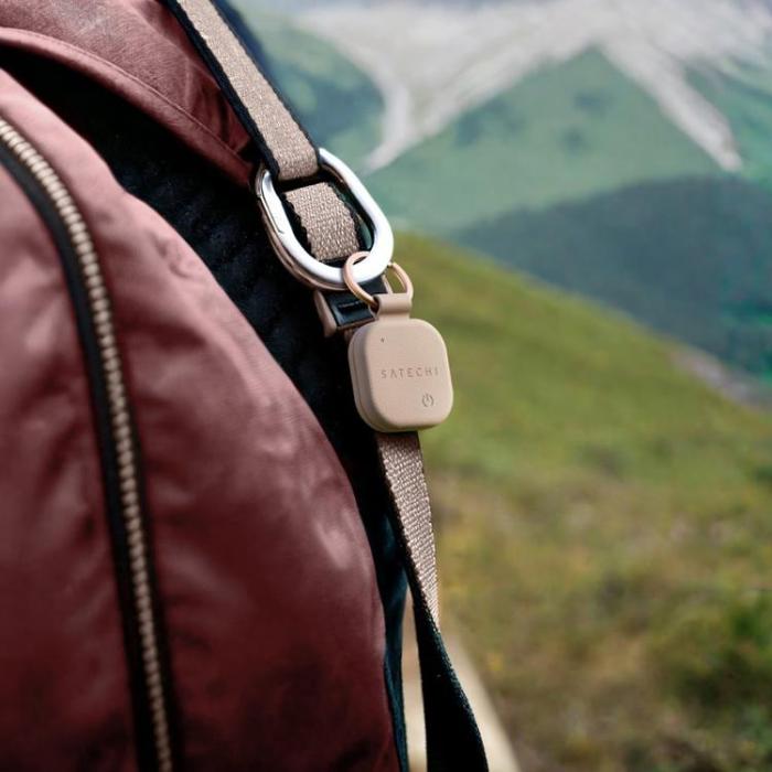 Satechi - Satechi Findall Nyckelring i vegansk läder med Find My - Desert Rose