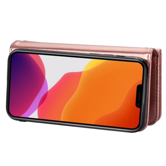 A-One Brand - 2-i-1 iPhone 13 mini Plånboksfodral 9 Kortplatser - Roséguld