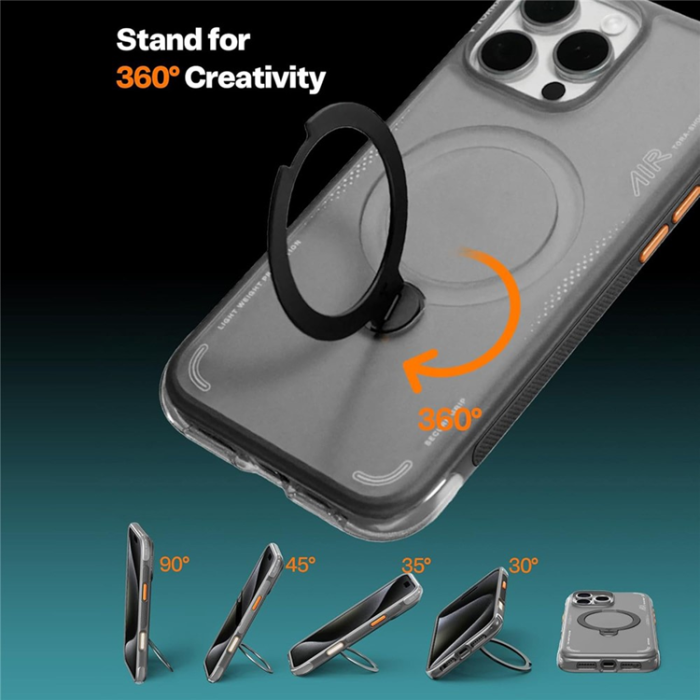 Torras - TORRAS iPhone 16 Pro Mobilskal MagSafe Ostand Q3 Air - Svart