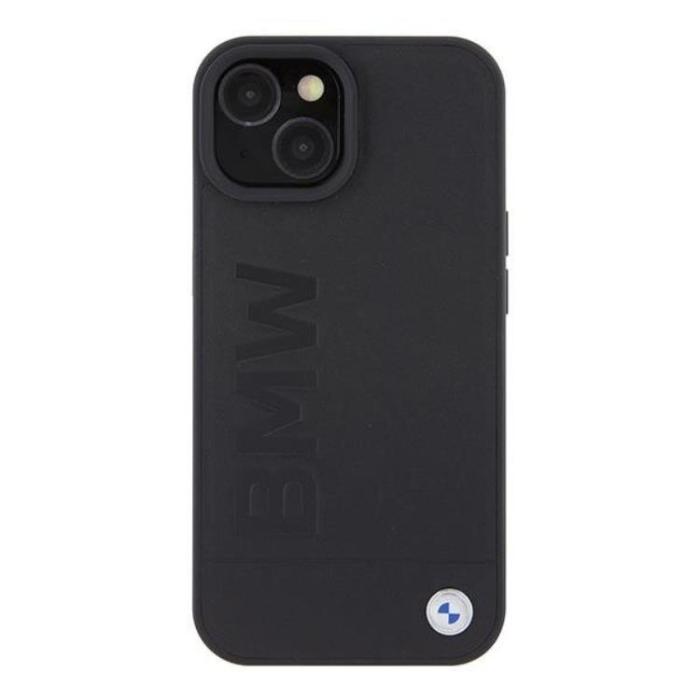 BMW - BMW iPhone 15 Skal Magsafe Läder Hot Stamp - Svart