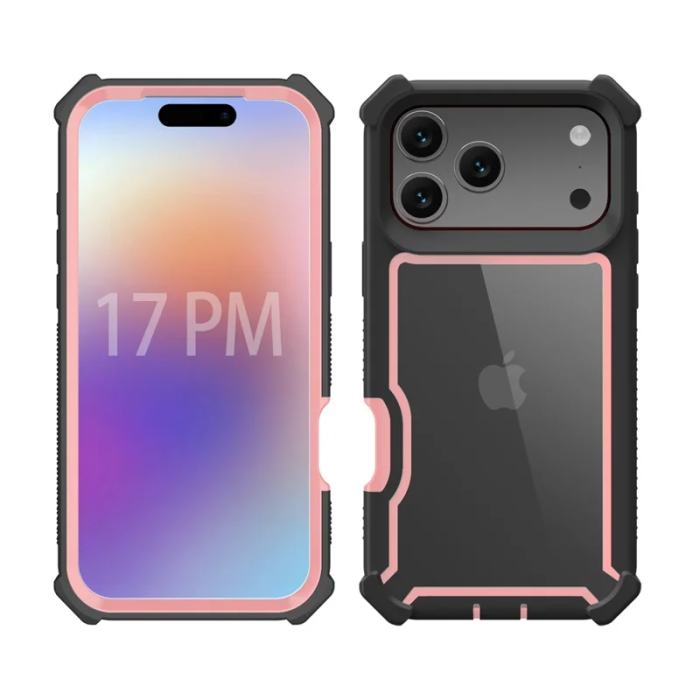 A-One Brand - iPhone 17 Pro Max Mobilskal TPU + PC Shockproof - Svart/Roséguld