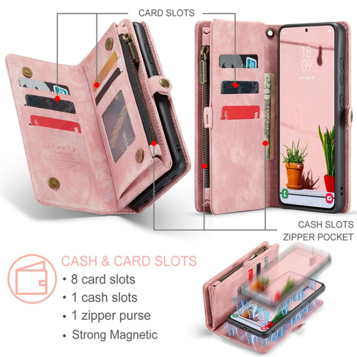 Caseme - CASEME Galaxy S25 Plånboksfodral Med Rem - Rosa