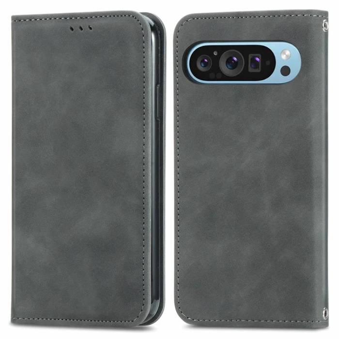 A-One Brand - Google Pixel 10/10 Pro Plånboksfodral Retro - Grå