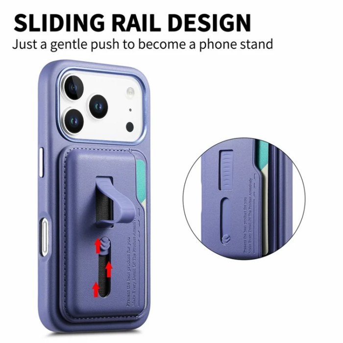 A-One Brand - iPhone 17 Pro Max Mobilskal Magsafe Detachable korthållare - Blå