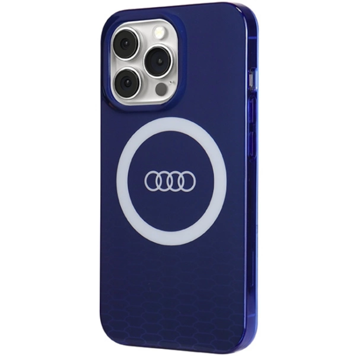 Audi - Audi iPhone 13/13 Pro Mobilskal Magsafe IML Big Logo - Blå
