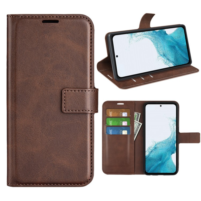 A-One Brand - Galaxy A54 5G Plånboksfodral Calf Flip Folio - Brun