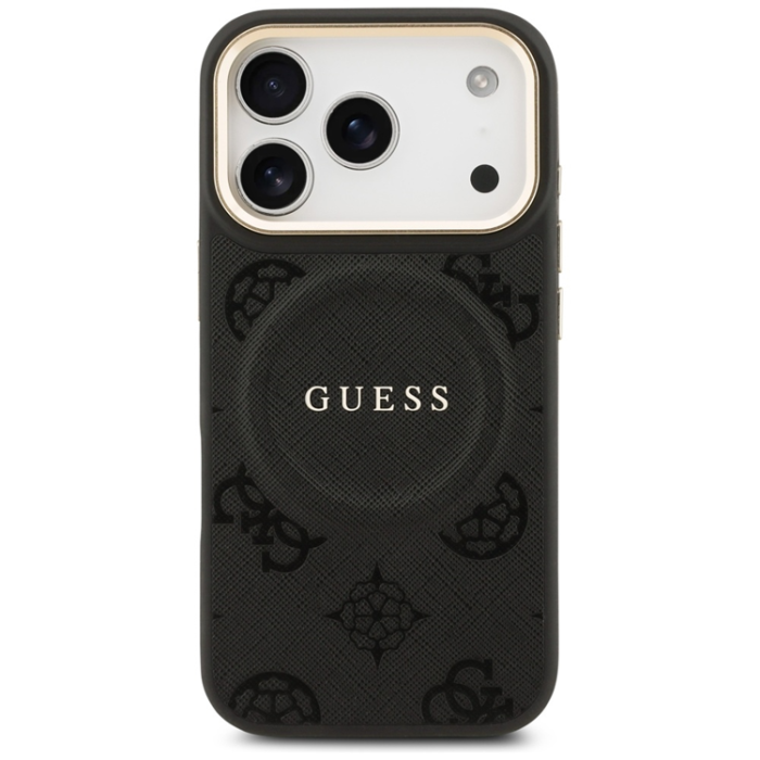 Guess - Guess iPhone 17 Pro Mobilskal Magsafe Peony Hot Stamp - Svart