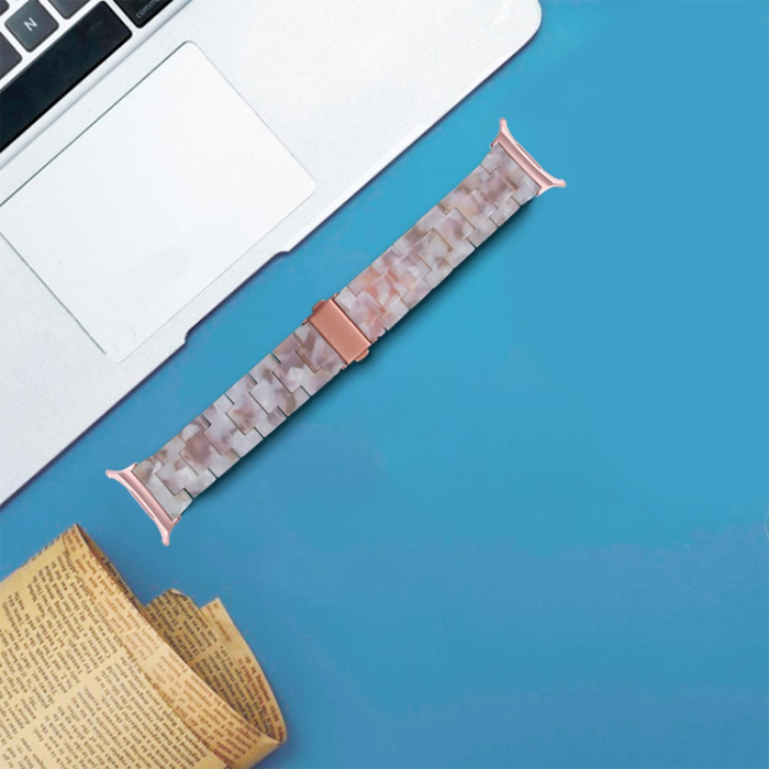 A-One Brand - Galaxy Watch 8/8 Classic (40/44/46mm) Armband Vattentät Acrylic - Rosa Flower