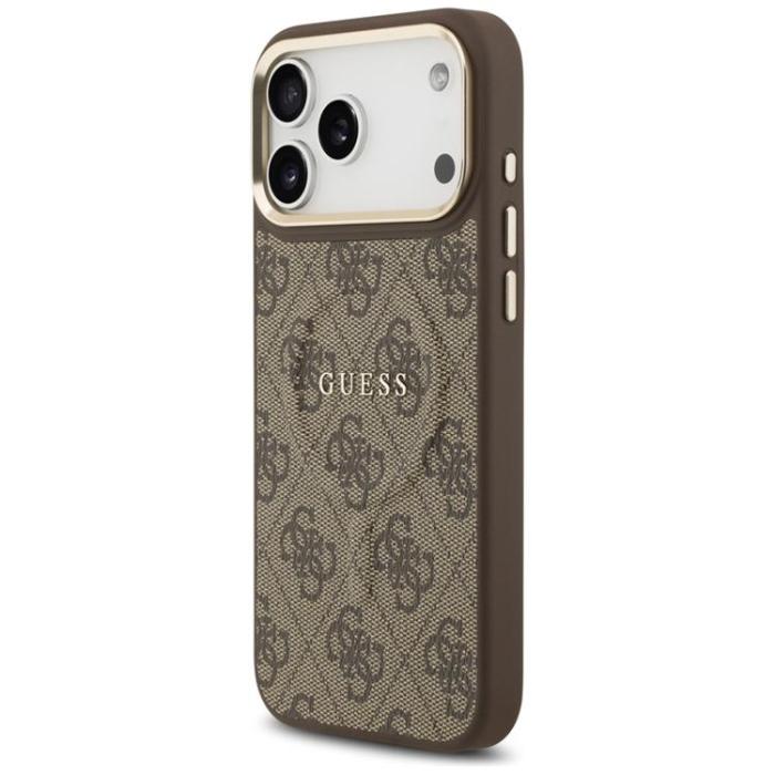 Guess - Guess iPhone 17 Pro Max Mobilskal MagSafe 4G PU Classic Logo - Brun