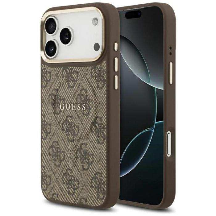 Guess - Guess iPhone 17 Pro Max Mobilskal MagSafe 4G PU Classic Logo - Brun