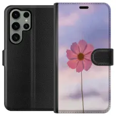 Gustaf - Pl&aring;nboksfodral till Samsung Galaxy S23 Ultra med Rosa blomma