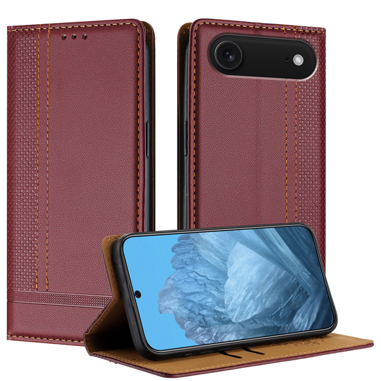 iPhone Air Plånboksfodral L Shaped Grid Pattern - Vinröd | 2353 | AlltMobil