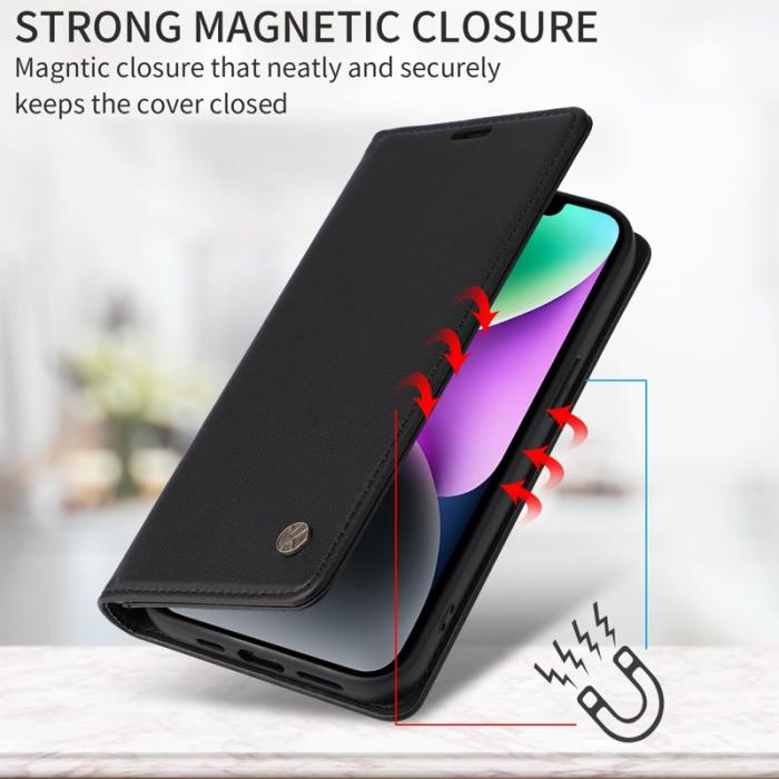 YIKATU - YIKATU Samsung Galaxy A57 Plånboksfodral Konstläder - Svart