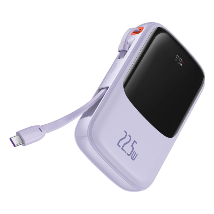 BASEUS - Baseus Powerbank Qpow 10000mAh USB Typ-C Kabel 22.5W - Lila