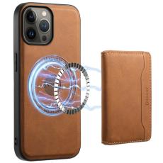 DENIOR - DENIOR D13 iPhone 13 Pro Max Fodral Magnetiskt Konstl&auml;der Brun