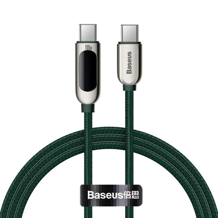 BASEUS - Baseus USB-C till USB-C kabel 100W 1m - Vit