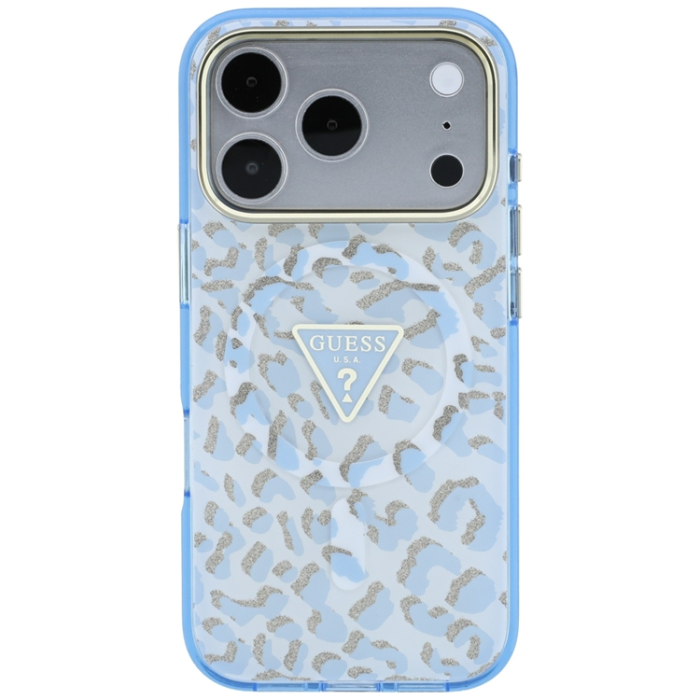 Guess - Guess Mobilskal För iPhone 18 Pro Max/17 Pro Max Magsafe IML Leopard Glitter