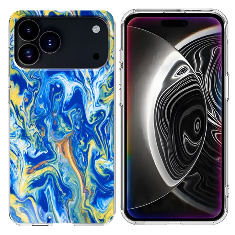 iPhone 17 Pro Mobilskal Marble Pattern Printing Soft - Blå | 2353 | AlltMobil