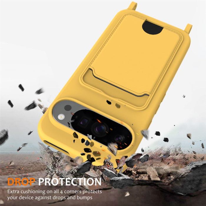 A-One Brand - Google Pixel 10 Pro XL Mobilskal korthållare med Rem - Gul