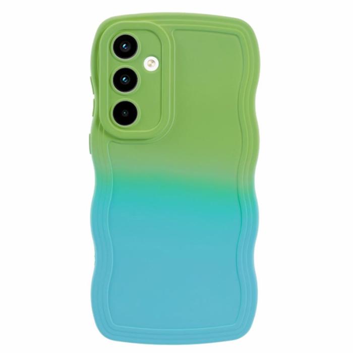 OEM - JTW Samsung Galaxy A35 5G Skal TPU Gradient Färg - Grön+Baby Blå