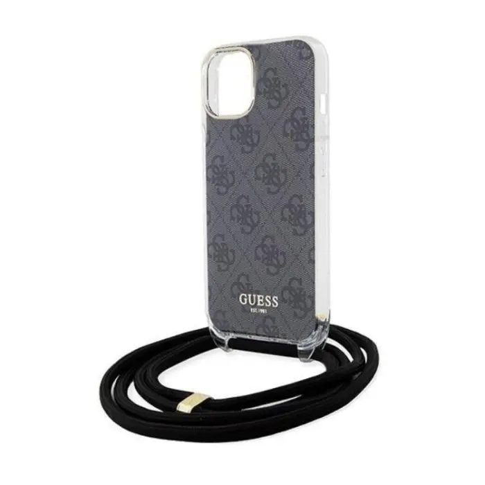 Guess - Guess iPhone 15/14/13 Mobilskal Crossbody Cord Print - Svart