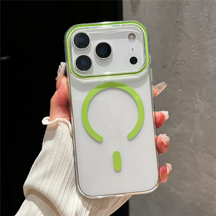 A-One Brand - iPhone 17 Pro Mobilskal MagSafe TPU + PC - Fluorescerande Grön