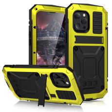 R-JUST - R-JUST Kickstand Mobilskal till iPhone 13 Pro Metall Shockproof Gul