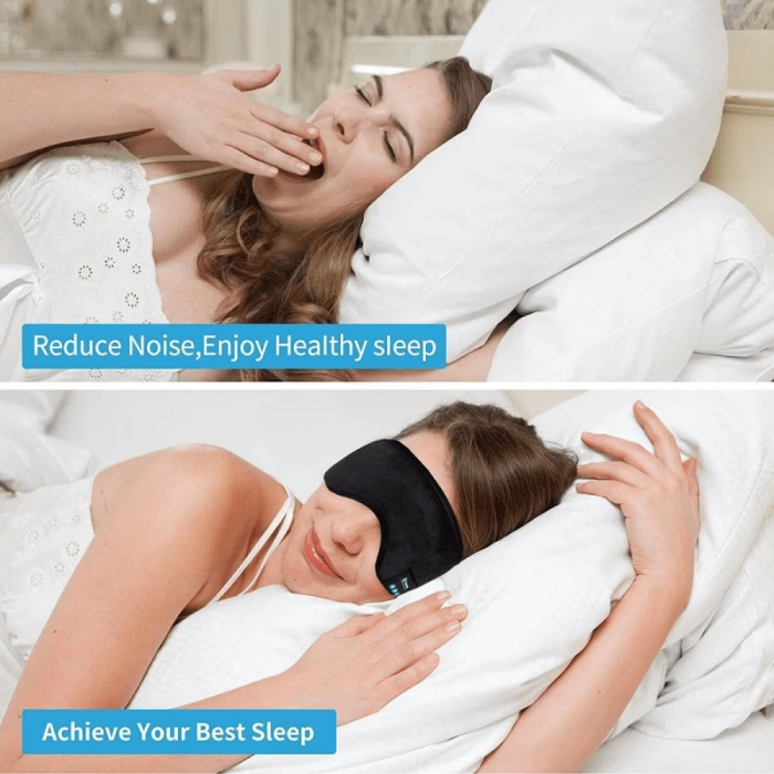 A-One Brand - Bluetooth Sovhörlurar - Sovmask - Svart